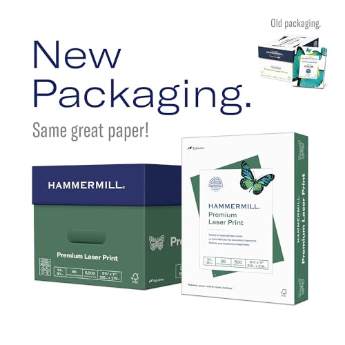 HAMMERMILL PRINTER PAPER PREMIUM LASER PRINT 32 LB 8.5 X 11 104646R - 1 REAM - Brand New