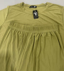 TALMONT WOMEN'S PAJAMA SET SHORT SLEEVE 2 PIECE LOUNGE SET, SIZE: S-M - HAKI - Like New