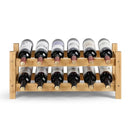 HYNAWIN 2 Tiers Bamboo Wine Rack Countertop Wine Display Stand B0C27WNV32 - Like New
