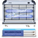 LIBA Electric Bug Zapper, Indoor Insect Killer 2 Extra Replacement Bulbs Silver - Like New
