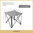 ARROWHEAD OUTDOOR 26” (66CM) PORTABLE CAMPING FOLDING TABLE 2 CUP HOLDERS - GRAY - Like New