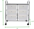 MIND READER 6-DRAWER ROLLING UTILITY CART IN WHITE & SILVER - Like New