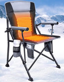 DOCUSVECT HEATED CAMPING CHAIR BACK SEAT 3 HEAT LEVELS FOLDING CHAIR - GRAY - Like New