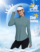 GGOV WOMEN'S GOLF POLO LONG SLEEVE WORKOUT - WOMEN M - XMIST BLUE - Brand New