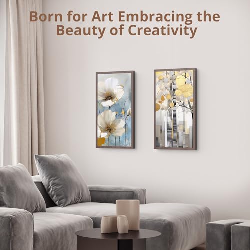 DRAGON TOUCH LARGE DIGITAL PICTURE FRAME 21.5" WIFI PHOTO FRAME 32GB - WALNUT - Like New