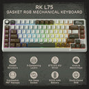 RK ROYAL KLUDGE L75 GASKET MOUNT MECHANICAL KEYBOARD, CREAM SWITCH - PALM GREEN - Like New