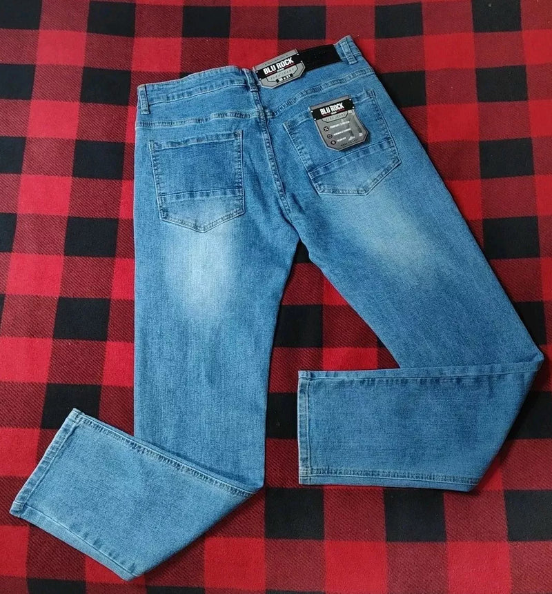 BLU ROCK BLU STRETCH MEN’S DENIM FLEX JEANS - SIZE: MEN 30X31 - LIGHT BLUE - Brand New