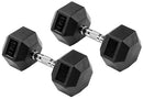 FITVIDS PREMIUM RUBBER ENCASED HEX DUMBBELL 45LB PAIR - Scratch & Dent