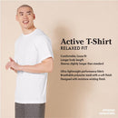 14408-2P-DGRAY/BLK-L Amazon Essentials Men's Tech Gym T-Shirts, 2 Pack L - Like New