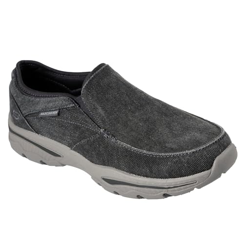 SKECHERS MEN CRESTON-MOSECO MOC TOE SLIP ON SIZE MEN 7 CHARCOAL - Brand New