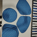 GENERIC 7 PIECE SOLID PLACEMAT SET FOR ROUND TABLE - BLUE - Like New