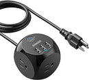 Anker 321 Power Strip USB 5 ft Extension Cord 3 Outlets 3 USB Port A2763 - Black Like New