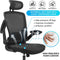 KERDOM Ergonomic Office Chair with Headrest and Flip-up Arms - Black - Like New