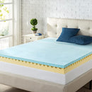 ZINUS 4" Swirl Gel Cooling Memory Foam Mattress Topper, King - Brand New