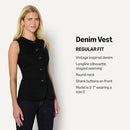 AEWM86473F25 Amazon Essentials Women's Regular-Fit Denim Vest Black 8 - Like New