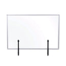 MASTERVISION PROTECTOR SERIES GLASS ALUMINUM DESKTOP DIVIDER - CLEAR - Brand New