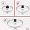 CUISINEL GLASS LIDS SET 8"+10"+12" (20.32cm+25.4cm+30.48cm) - BLACK - Like New