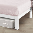 MELLOW ROCKY BASE E 14' METAL BED FRAME, TWIN/TWIN XL - WHITE - Like New
