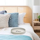 Elegant Designs HG2013-GYL Decorative 13.75'' Round Wood Serving Tray w/Handles - Brand New