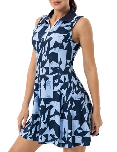 FKEEP WOMEN TENNIS GOLF DRESS SPORT ACTIVE ATHLETIC V-NECK XS BLACK SQUARES - Brand New
