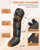 JZBRAIN LEG MASSAGER WITH HEAT AND COMPRESSION : FOOT AND CALF - BLACK/ORANGE - Like New