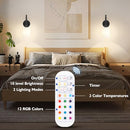 ODNORA WIRELESS RECHARGEABLE WALL SCONCE SET OF TWO 15 COLORS - BLACK/WHITE - Like New