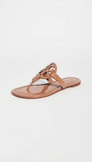 TORY BURCH WOMEN'S MILLER SANDALS -SIZE: WOMEN 8M-TANPATENT LEATHER-8 - Like New