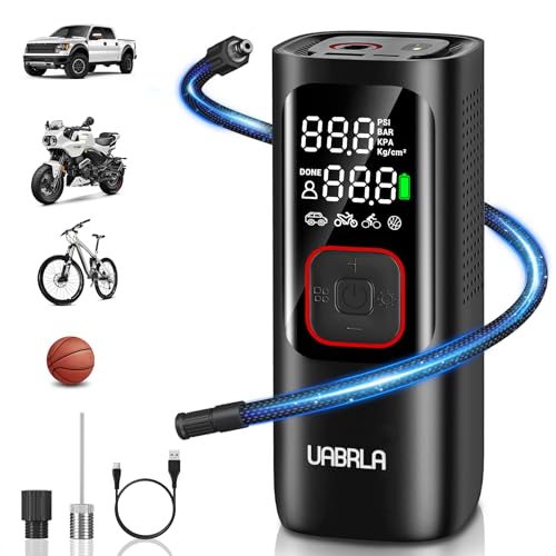 UABRLA TIRE INFLATOR PORTABLE AIR COMPRESSOR 25000MAH NW01 - BLACK Like New