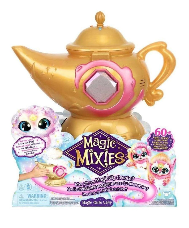 MAGIC MIXES MAGIC MIXIES MAGIC GENIE LAMP WITH 8" PINK PLUSH TOY, GOLD/PINK - Brand New