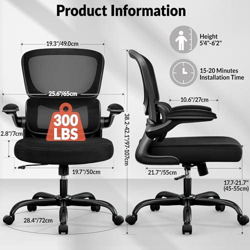 BESTFAIR HOME OFFICE DESK CHAIR ERGONOMIC OFFICE DESK CHAIR LUMBAR SUPPORT BLACK - Like New