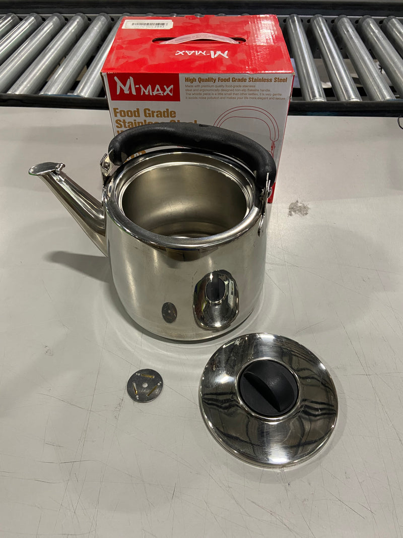M-MAX FOOD GRADE STAINLESS STEEL WHISTLING KETTLE, 3L - STAINLESS STEEL - Like New