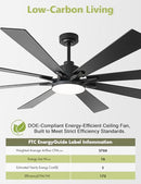 VACZON 72 IN. INDOOR INTEGRATED LED MATTE BLACK 6-SPEED CEILING FAN VZA01A115BK - Like New