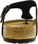 BIRKENSTOCK UNISEX-ADULT THONG GIZEH BF R - MEN 8 WOMEN 10 - BLACK OILED LEATHER - Like New