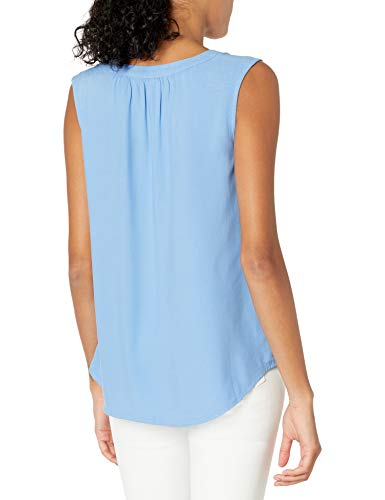 AMAZON ESSENTIALS WOMEN'S SLEEVELESS WOVEN SHIRT - MEDIUM - FRENCH BLUE - Brand New