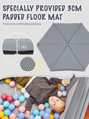 EVER ADVANCED FOLDABLE BABY PLAYPEN WITH 3CM MAT BABY BEACH TENT -GREY - Like New