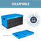 CLEVERMADE COLLAPSIBLE STORAGE BIN (WITH LID), 3PK 46L (12 GAL) - NEPTUNE BLUE - Like New