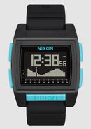 NIXON BASE TIDE PRO 100M WATER RESISTANT MEN'S DIGITAL WATCH - BLACK BLUE - Like New