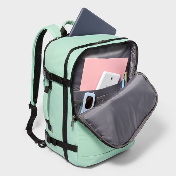 OPEN STORY 35L TRAVEL BACKPACK - SAGE GREEN - Like New