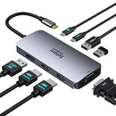 SELORE&S-GLOBAL SELORE USB C DOCKING STATION DUAL HDMI MONITOR ADAPTER - GREY - Like New