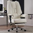 EXCEBET BIG AND TALL OFFICE CHAIR 400LBS WIDE SEAT, LEATHER HIGH BACK - WHITE - Like New
