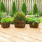 Leisure Season BSQP131 Barrel Style Square Wooden Planters - Brown - Set of 3 Like New