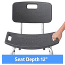 MDS89745KDMBG-NEW MEDLINE SHOWER CHAIR BATH BENCH BACK, SUPPORTS 300 LB - GREY - Brand New