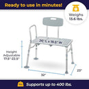 Drive Medical Tub Transfer Bench for Bathtub - Safer, Independent Bathing Aid - Brand New