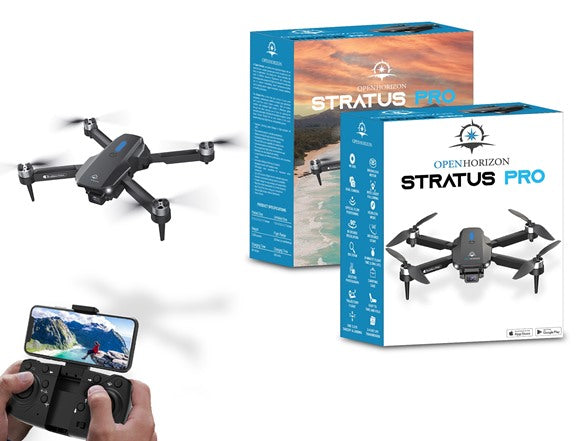 OPEN HORIZON TECHNICAL PRO STRATUS PRO 4K UHD DRONE DUAL CAMERAS - BLACK - Like New
