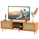 EASYCOM RATTAN TV STAND FOR 65 INCH TV FARMHOUSE RATTAN - Scratch & Dent
