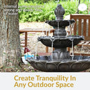 Sunnydaze Classic Tulip 46" Tiered Outdoor Water Fountain 3-Tiered Outdoor Brown - Like New