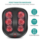Nekteck Foot Massager with Heat, Shiatsu Heated Electric Kneading Foot - BLACK - Like New