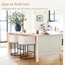 LUE BONA 26" LOW BACK BAR STOOL METAL FRAME COUNTER HEIGHT SET OF 2 BLACK/BEIGE - Like New