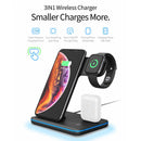 GENERIC CE ROHS FCC CERTIFICATED 3 IN 1 WIRELESS CHARGER STAND 15W - BLACK - Like New