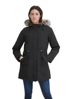 LW7WP625 LEVI'S WOMEN'S FAUX FUR LINED HOODED PARKA JACKET, SIZE 2X, BLACK - Like New
